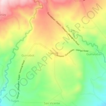 Topografische Karte Silangit, Höhe, Relief