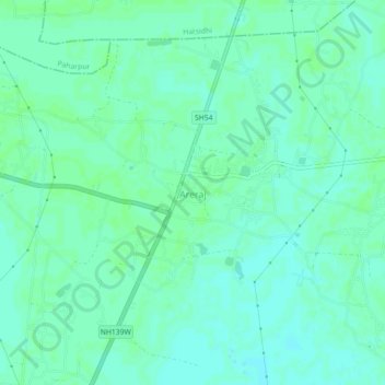 Topografische Karte Areraj, Höhe, Relief