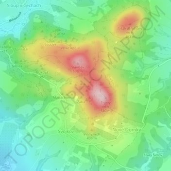 Topografische Karte Kleiner Pilz, Höhe, Relief