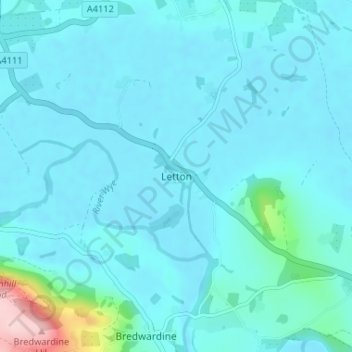 Topografische Karte Letton, Höhe, Relief