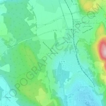 Topografische Karte Le Charveyron, Höhe, Relief