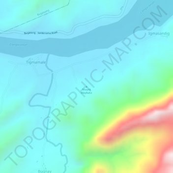 Topografische Karte Mount Maybato, Höhe, Relief