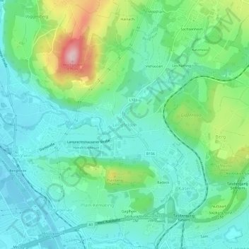 Topografische Karte Lengfelden, Höhe, Relief