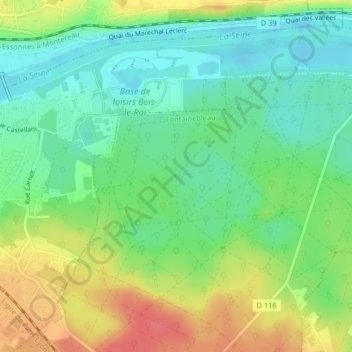 Topografische Karte Carrefour de Sermaise, Höhe, Relief