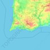 Topografische Karte Algarve, Höhe, Relief