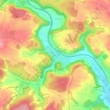 Topografische Karte Urspring, Höhe, Relief