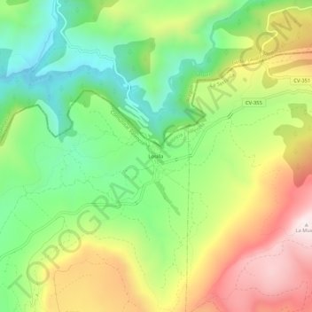 Topografische Karte Losilla, Höhe, Relief