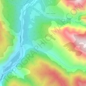 Topografische Karte Ondres, Höhe, Relief
