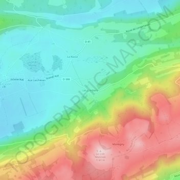 Topografische Karte Les Cordiers, Höhe, Relief