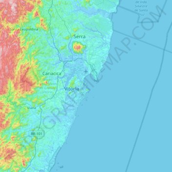 Topografische Karte Ilha do Boi, Höhe, Relief