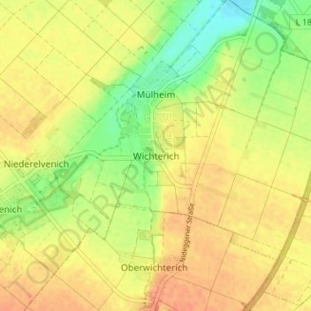 Topografische Karte Wichterich, Höhe, Relief