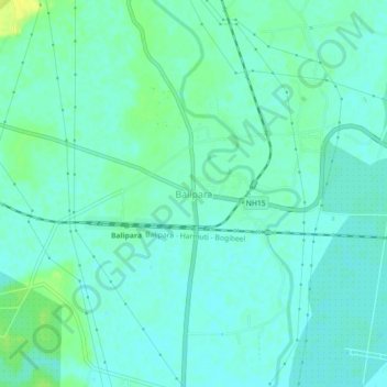 Topografische Karte Balipara, Höhe, Relief