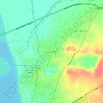 Topografische Karte Katheru, Höhe, Relief