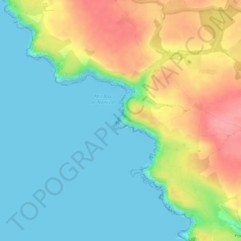 Topografische Karte Carn Lês Boel, Höhe, Relief