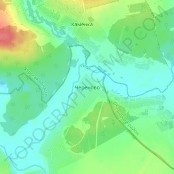 Topografische Karte Череново, Höhe, Relief