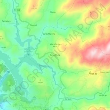 Topografische Karte Santa Marta, Höhe, Relief