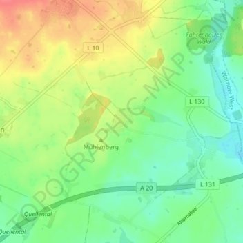 Topografische Karte Klein Bölkow, Höhe, Relief