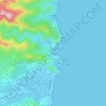 Topografische Karte Fautea, Höhe, Relief