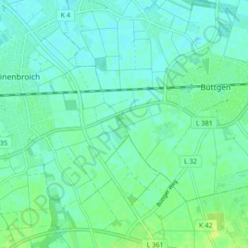 Topografische Karte Weilerhöfe, Höhe, Relief