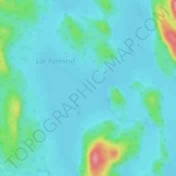 Topografische Karte Lac Portneuf, Höhe, Relief