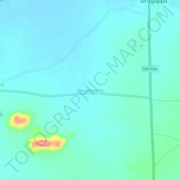 Topografische Karte Devalapura, Höhe, Relief