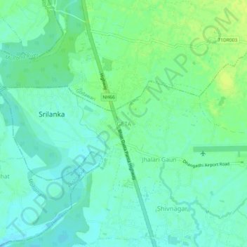 Topografische Karte GETA, Höhe, Relief