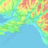 Topografische Karte Swansea, Höhe, Relief
