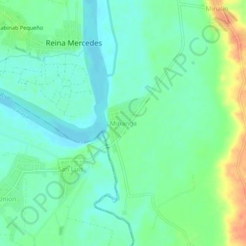 Topografische Karte Minanga, Höhe, Relief