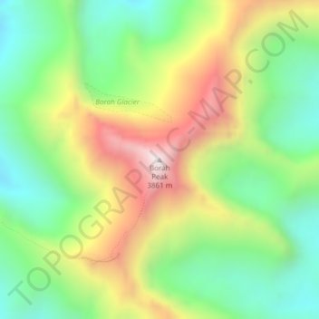 Topografische Karte Borah Peak, Höhe, Relief