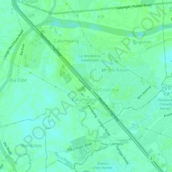 Topografische Karte Santo Niño, Höhe, Relief