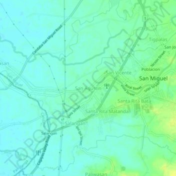 Topografische Karte San Agustin, Höhe, Relief