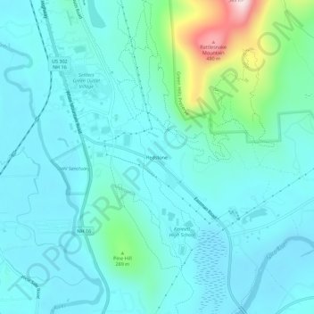 Topografische Karte Redstone, Höhe, Relief