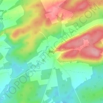 Topografische Karte Roly, Höhe, Relief