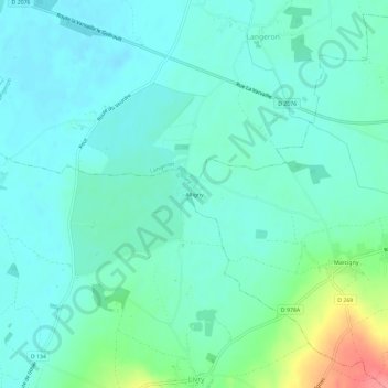 Topografische Karte Alligny, Höhe, Relief