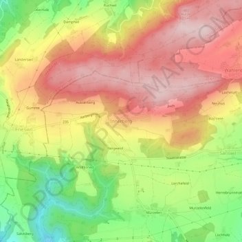 Topografische Karte Innerberg, Höhe, Relief