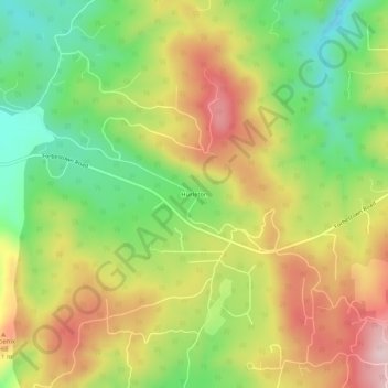 Topografische Karte Hurleton, Höhe, Relief