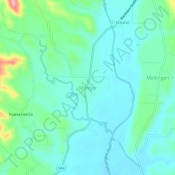 Topografische Karte Montay, Höhe, Relief