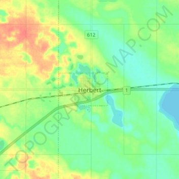 Topografische Karte Herbert, Höhe, Relief
