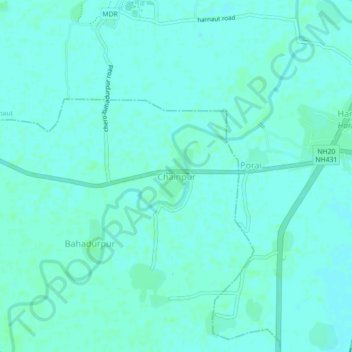 Topografische Karte Chainpur, Höhe, Relief