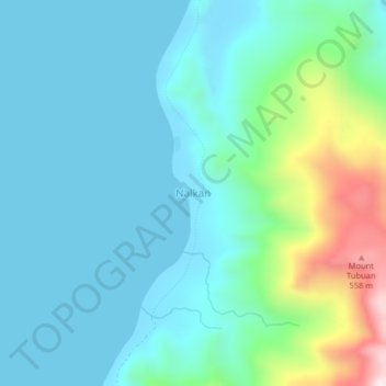 Topografische Karte Nalkan, Höhe, Relief
