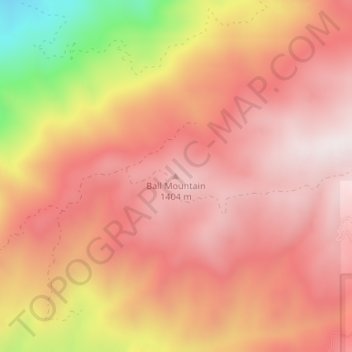 Topografische Karte Ball Mountain, Höhe, Relief