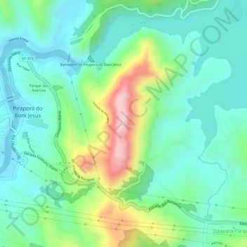 Topografische Karte Morro do Capuava, Höhe, Relief