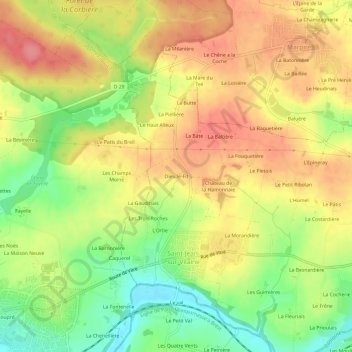 Topografische Karte Dieu le-Fit, Höhe, Relief