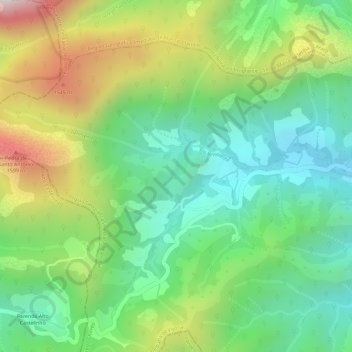 Topografische Karte Alto do Redentor, Höhe, Relief