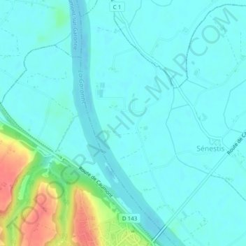 Topografische Karte Faures, Höhe, Relief