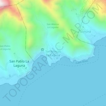 Topografische Karte San Marcos La Laguna, Höhe, Relief
