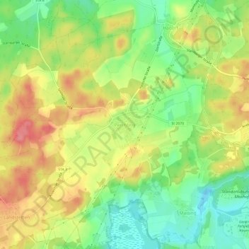 Topografische Karte Perchting, Höhe, Relief