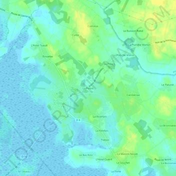 Topografische Karte La Piolais, Höhe, Relief