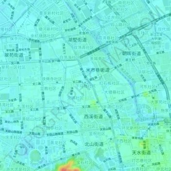 Topografische Karte 下马塍社区, Höhe, Relief