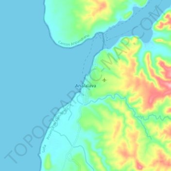 Topografische Karte Analalava, Höhe, Relief